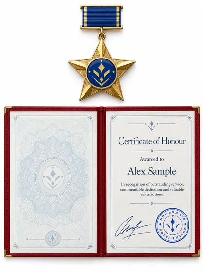 Example of a correctly scanned award document — correct scan.