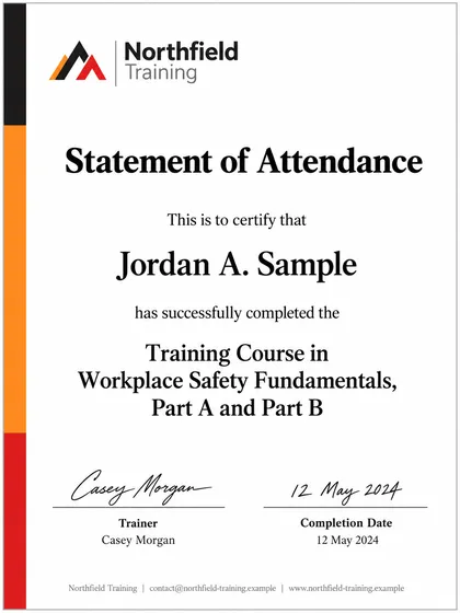 Example of a correctly scanned certificate — correct scan.